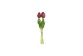 Kunstboeket tulpen paars 12x12x29cm
