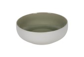 Schaal matwit/groen Ø16,5x5,5xm 6 stuks