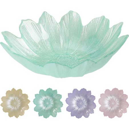 Schaal glas Ø16cm 4 ass. kleur