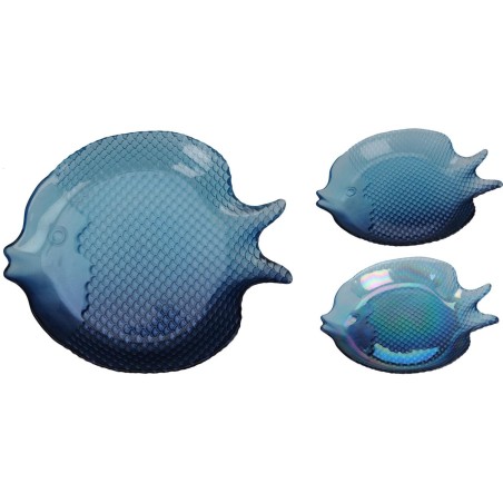 Schaal glas 160x140x20mm vis