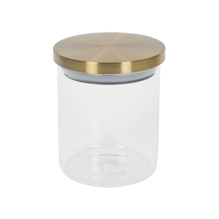 Voorraadpot glas met goud deksel 600ml