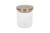 Voorraadpot glas met goud deksel 600ml