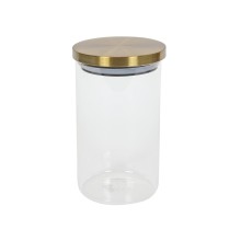 Voorraadpot glas met goud deksel 900ml