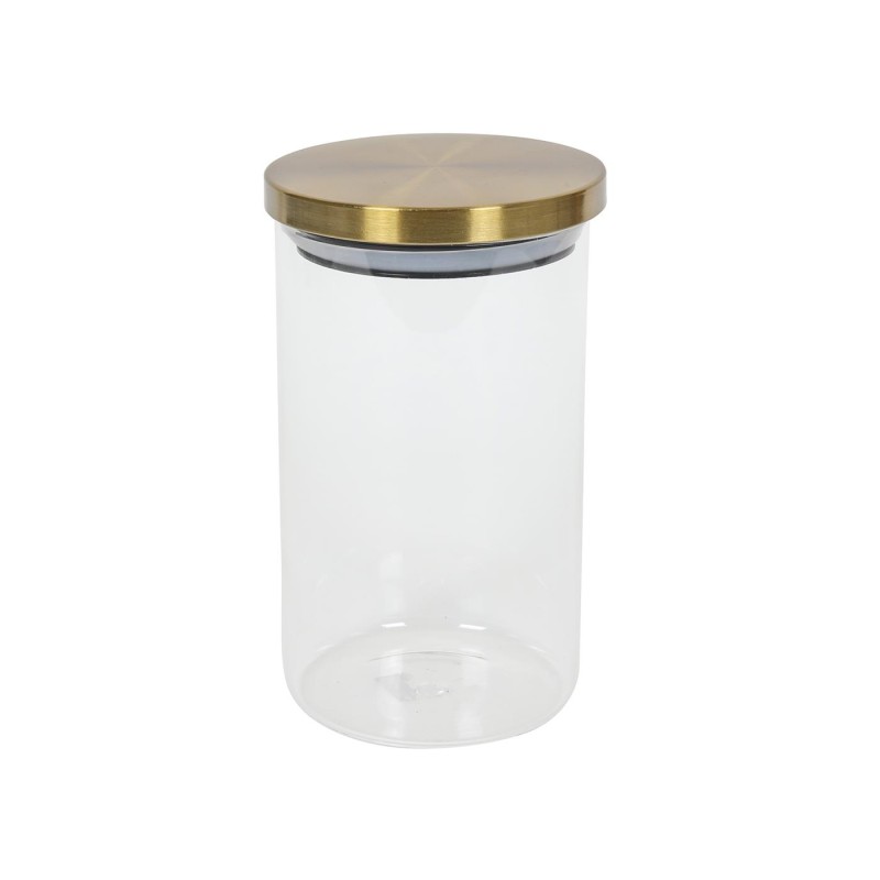 Voorraadpot glas met goud deksel 900ml