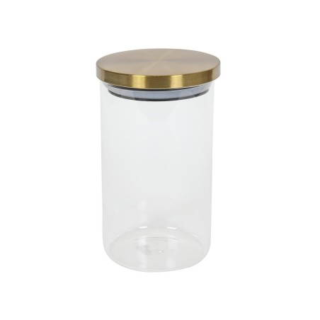 Voorraadpot glas met goud deksel 900ml