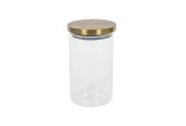 Voorraadpot glas met goud deksel 900ml