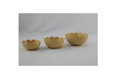 Waxinelichthouder beige set a 3