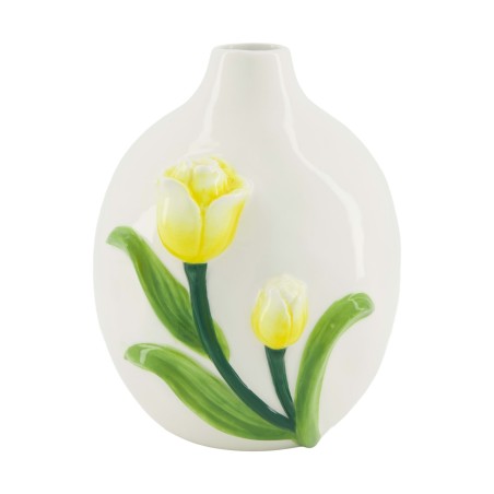 Vaas keramiek met tulp H17,4cm