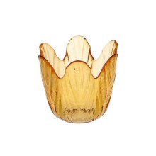 Waxinelichthouder tulp oranje Ø8xH8cm