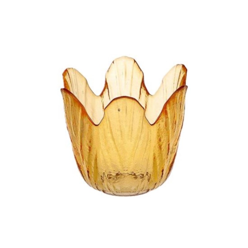 Waxinelichthouder tulp oranje Ø8xH8cm