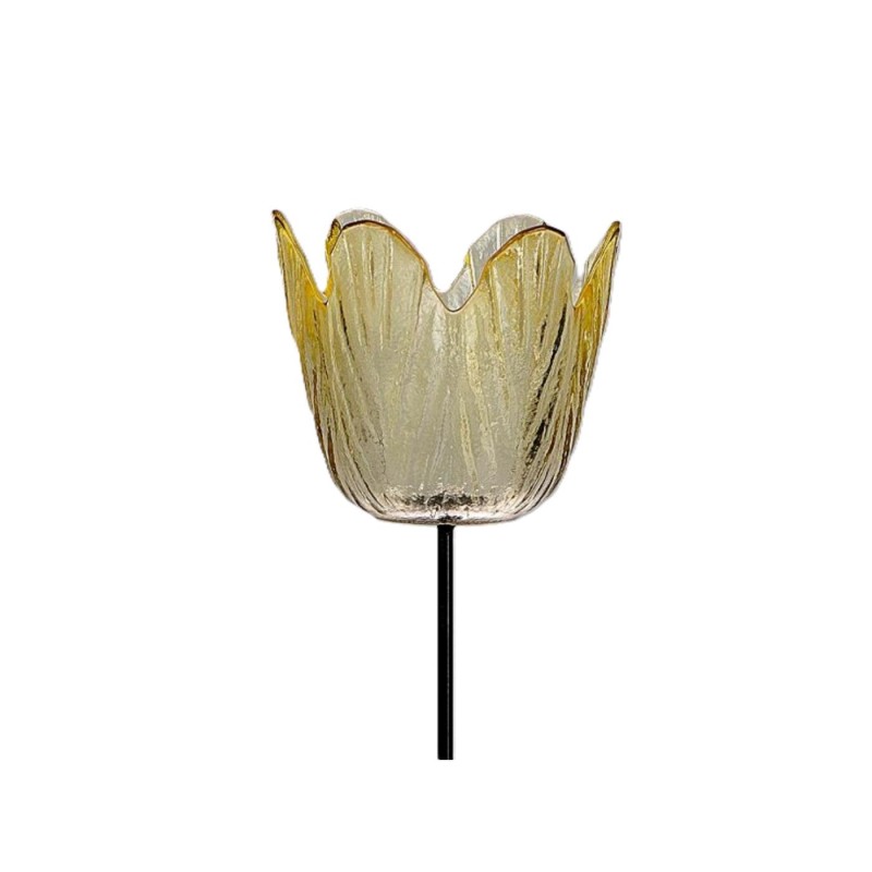 Waxinelichthouder tulp geel Ø8,5cm