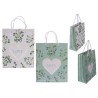 Cadeautasje love 18x8x23cm groen/wit