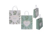 Cadeautasje love 18x8x23cm groen/wit