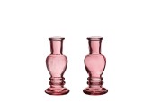 Kandelaar Venice roze Ø5xH11,3cm