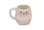 Mok kat met koekvakje 15x9x12cm 450ml