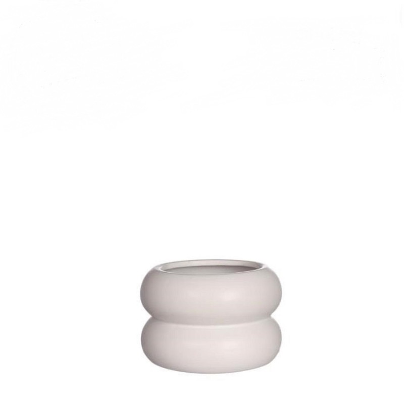 Chubby bloempot gebroken wit Ø9xH6,4cm