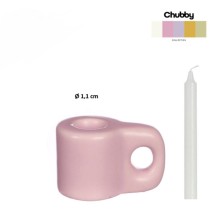 Chubby mini kaarsenhouder roze dia3x3,3c