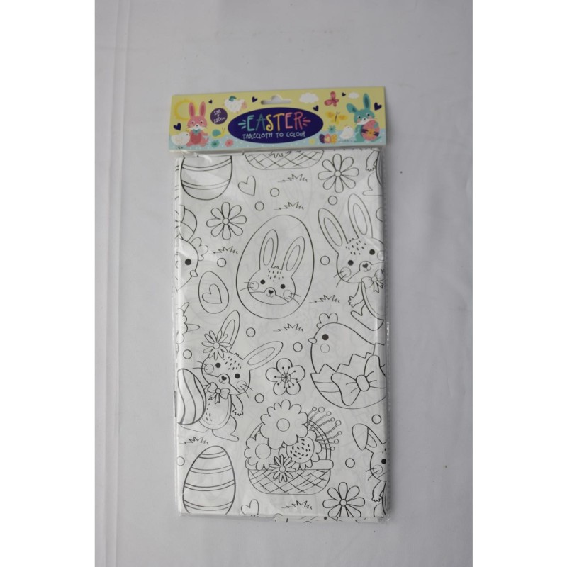 Papieren Paastafelkleed om in te kleuren