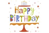 Duni Servetten Happy B-day 33x33cm