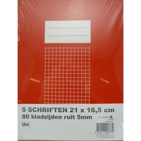 Schriften 5 st 21x16,5 cm ruit 5mm uni