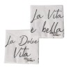 Boltze Home Serviettes Dolce Vita texte noir et blanc 20 pièces 33x33cm