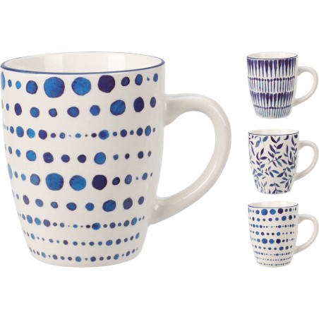 Beker new bone porselein wit/blauw