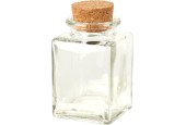 Voorraadpotje glas met kurk deksel 80ml