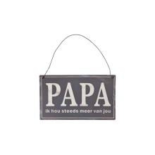 Clayre & Eef Tekstbord papa 17x1x10cm