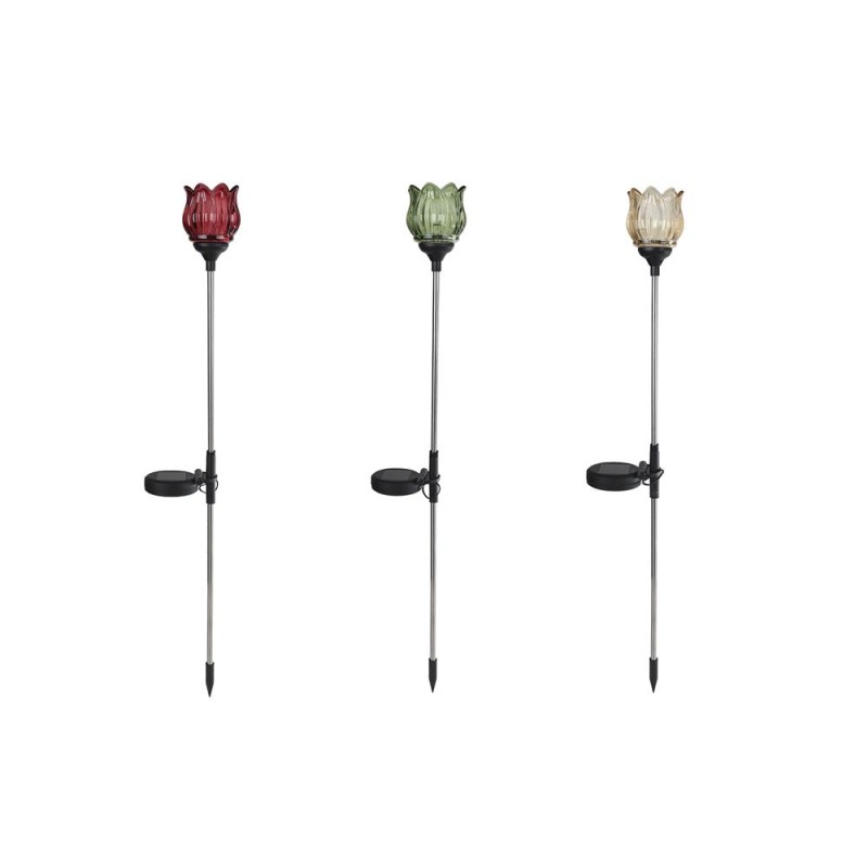 LED Solar tuinlamp tulp glas 9x9x79cm