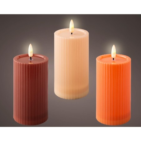 Solar kaars kunststof Ø7.5x12.5cm