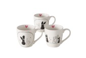 Boltze Home Jumbo Mug Happy Rabbit 400 ml - noir/blanc avec coeur rose