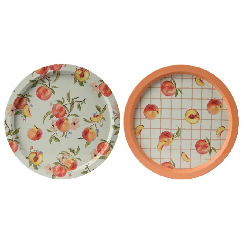 Dienblad metaal Ø32cm perzik