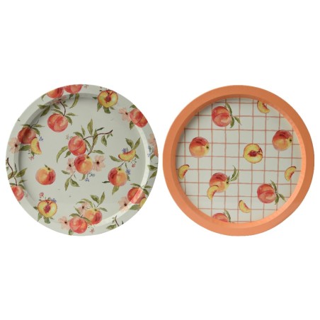 Dienblad metaal Ø32cm perzik