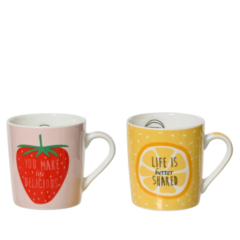 Mok porselein 250ml aardbei/sinaasappel