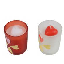 Kaars in glas H6.8cm hart