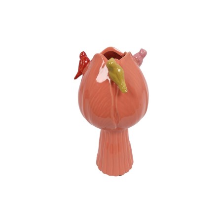 Vaas tulp met vogels S donker roze Ø11cm