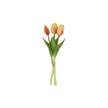 Kunstboeket tulpen geel/oranje 29cm