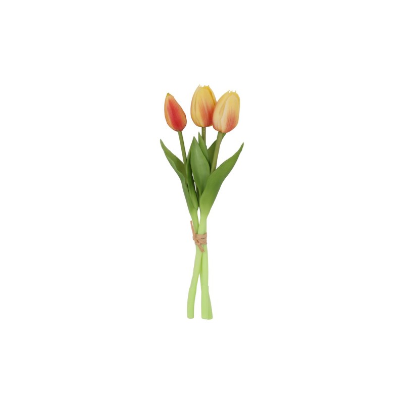Kunstboeket tulpen geel/oranje 29cm
