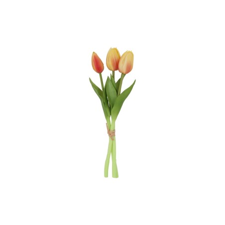 Kunstboeket tulpen geel/oranje 29cm