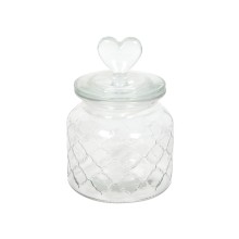 Voorraadpot Hart glas Ø10,5xH20cm