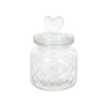 Voorraadpot Hart glas Ø10,5xH20cm