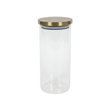 Voorraadpot glas met goud deksel 1200ml
