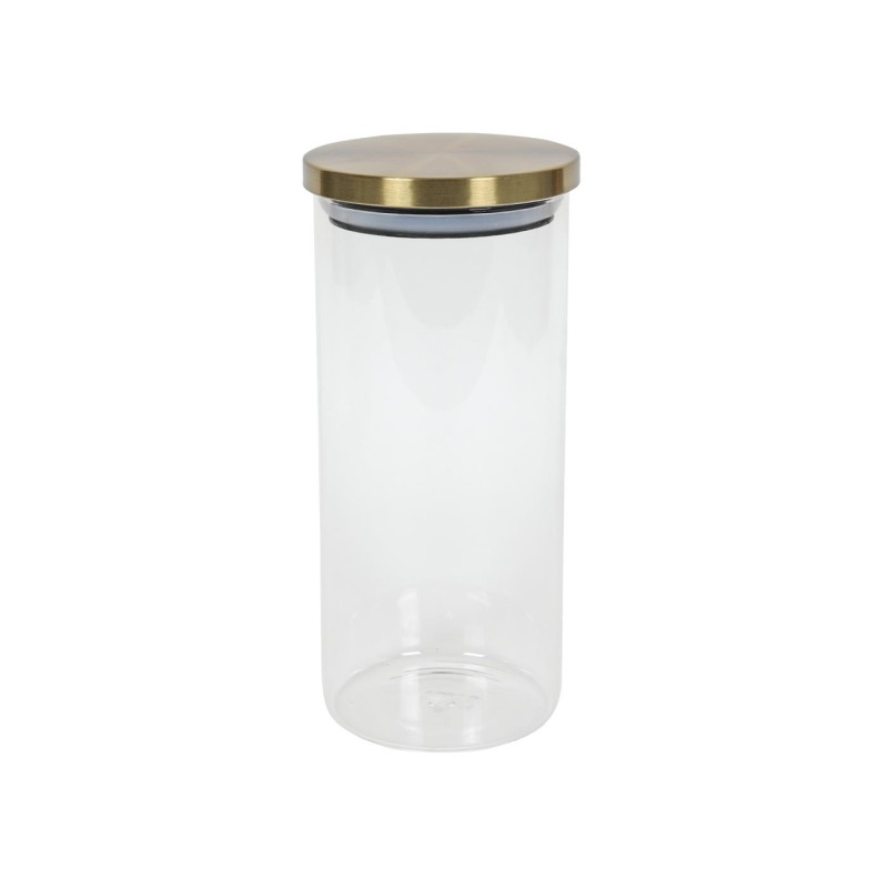 Voorraadpot glas met goud deksel 1200ml