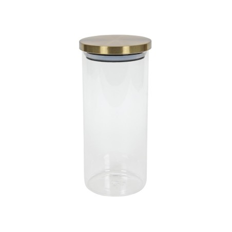 Voorraadpot glas met goud deksel 1200ml