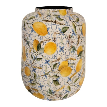 Vaas metaal citroenen 21x21x25cm