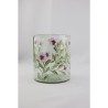 Windlicht glas met roze bloemen 13x13x15cm
