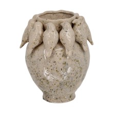 Vaas met vogels cement Ø22,7xh28cm