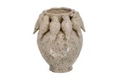 Vaas met vogels cement Ø22,7xh28cm