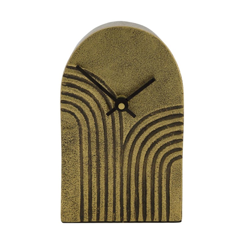 Klok aluminium goud 10x4x16,5cm