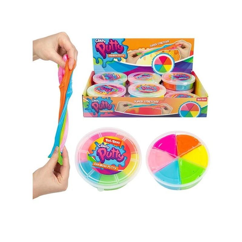 Toi Toys Crazy Putty Regenboog 6 kleuren